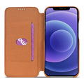Minimalist Solid Color Flip style boîtier en cuir de téléphone