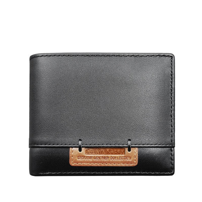 Courte mode de portefeuille pour hommes Cowhide