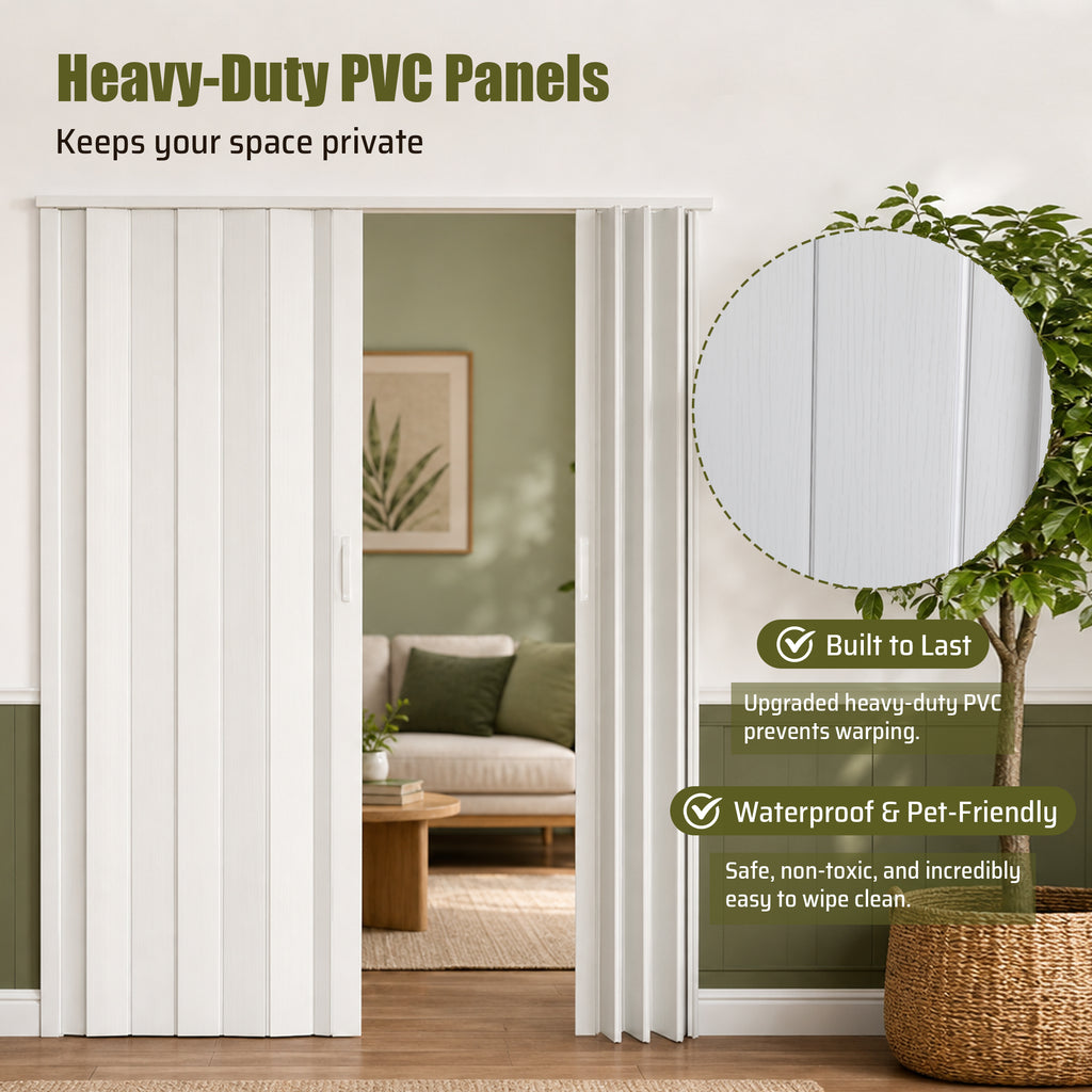 Porte pliante à accordéon en PVC 59"x77"