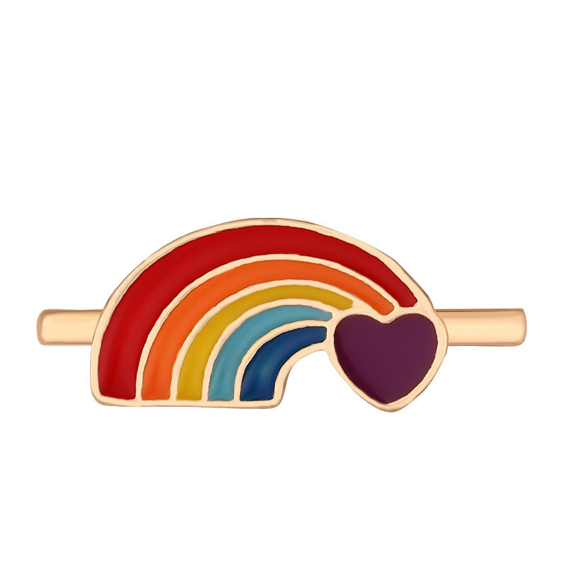 Bande d'horloge murale en métal de l'amour arc-en-ciel