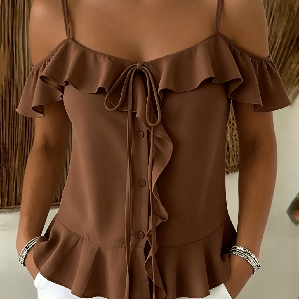 Femmes Solide-couleur Bracelet Casual Hors-épaule Top