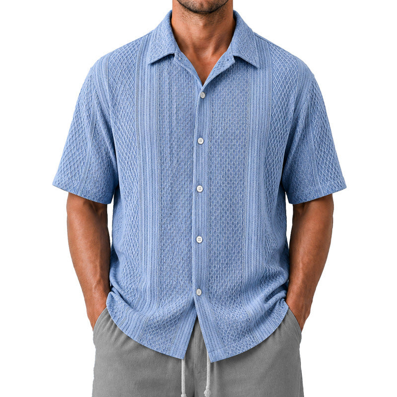 Chemise casual à manches courtes avec impression d'arbre de coco 3D