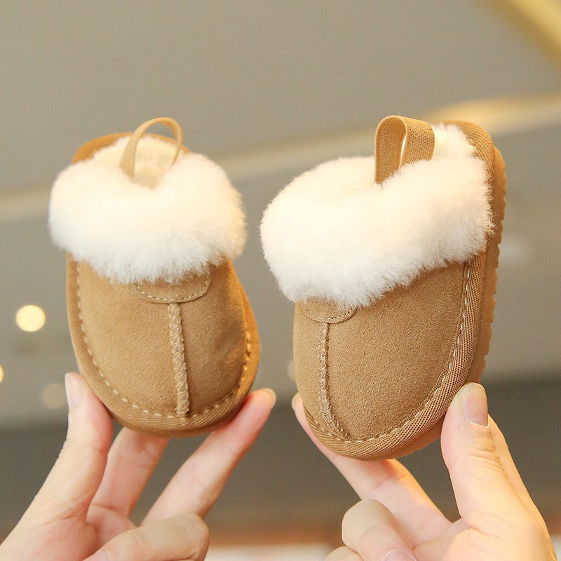 Suede Chaussures en coton doublé de polaire pour la marche des enfants