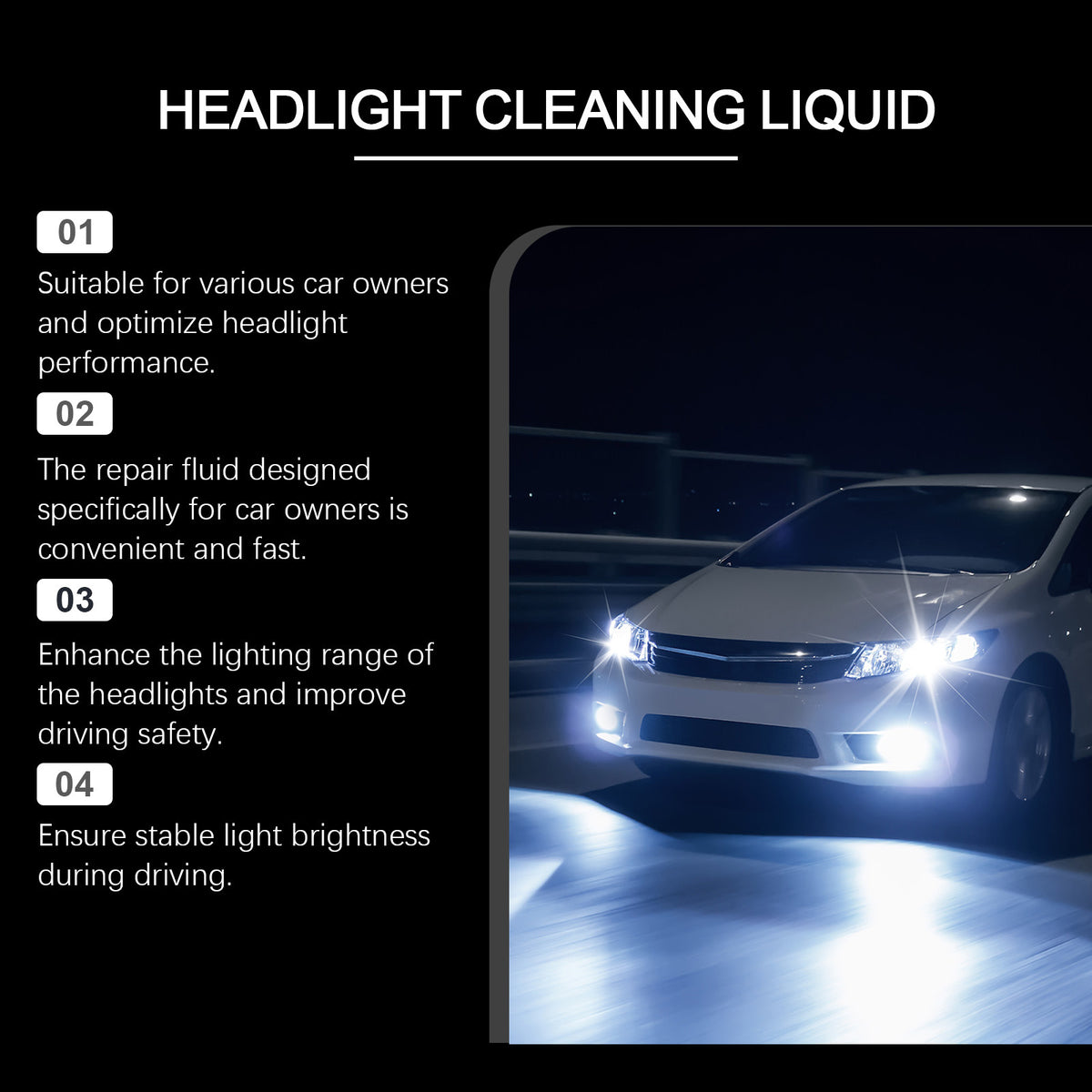 Nettoyeur de phares de voiture élimine les étaus et améliore la luminosité