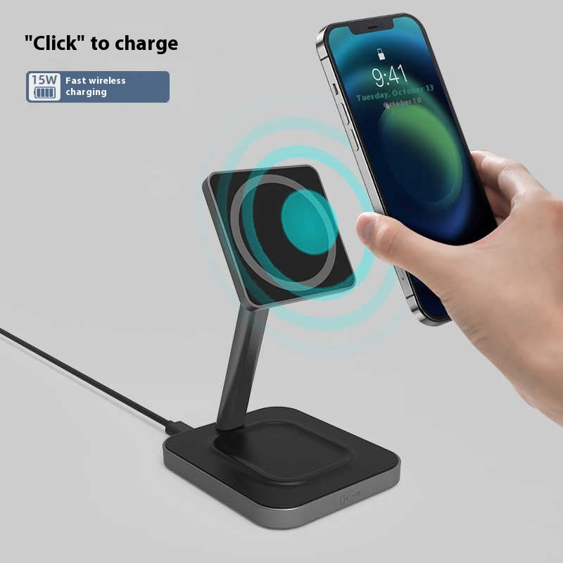 15W Magnetic Wireless Charger Stand for Desktop Phone