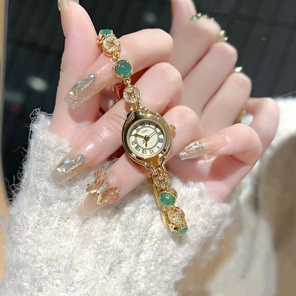 Graceful Refined Watch Luxury Retro Half-Antique Gold Dial