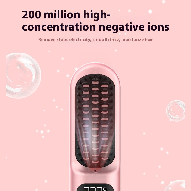 Portable Anion Comb droit Buckle intérieur Flip droit cheveux paresseux employé de bureau étudiant
