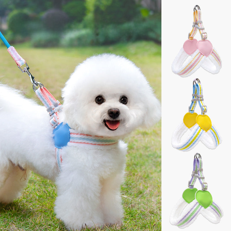 Leash de chien Été Respirant Corgi Shiba Inu Bichon Chest Vest Marcher Leash de chien Petit Et