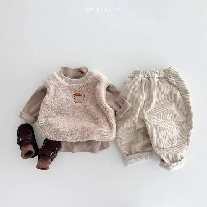 Pantalons de patch doublés d'une bande de Corduroy
