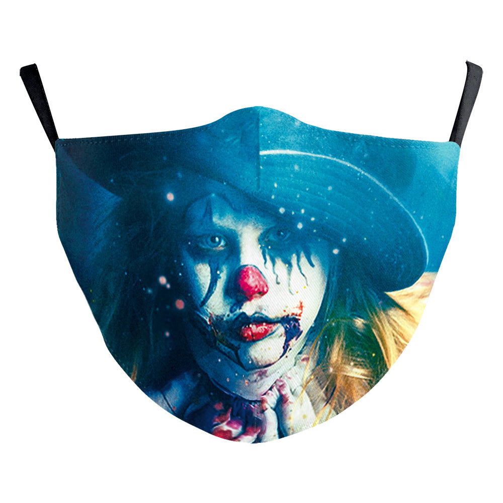 Masque de poussière Halloween Clown drôle Horreur créatif double couche