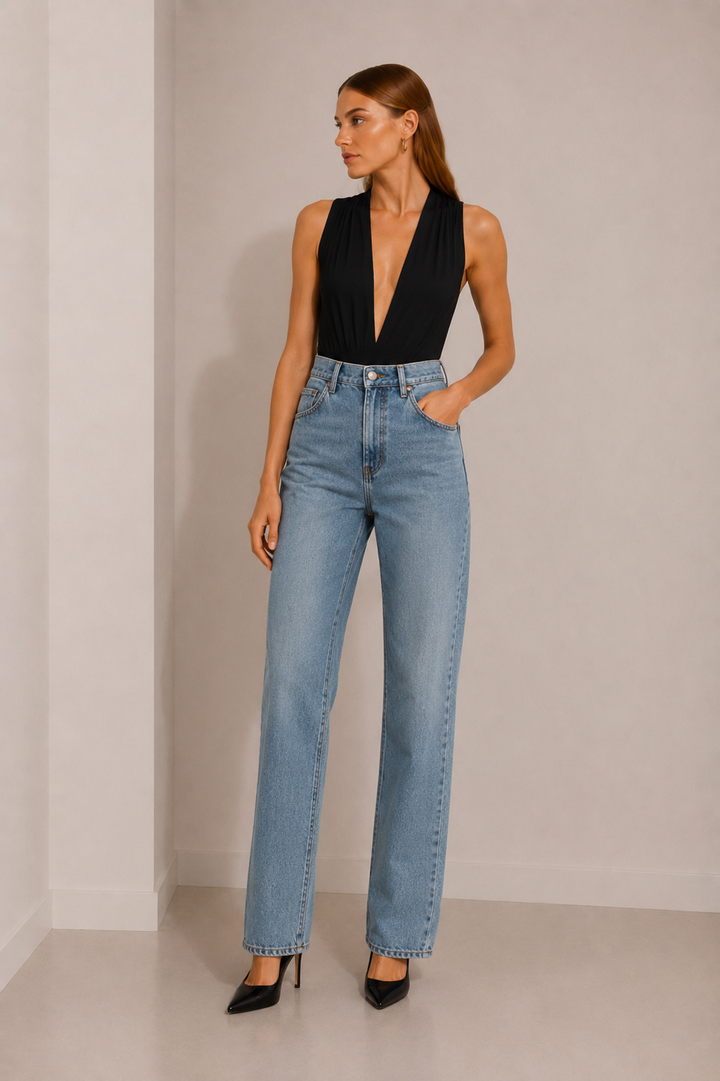 Bodysuit sans manches Stretch Basic Top