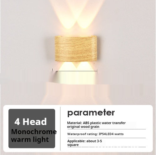 Lampe de lit Personnalité Lampe murale en bois massif
