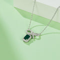 S925 Collier d'arc émeraude en argent 2,6g créé en laboratoire