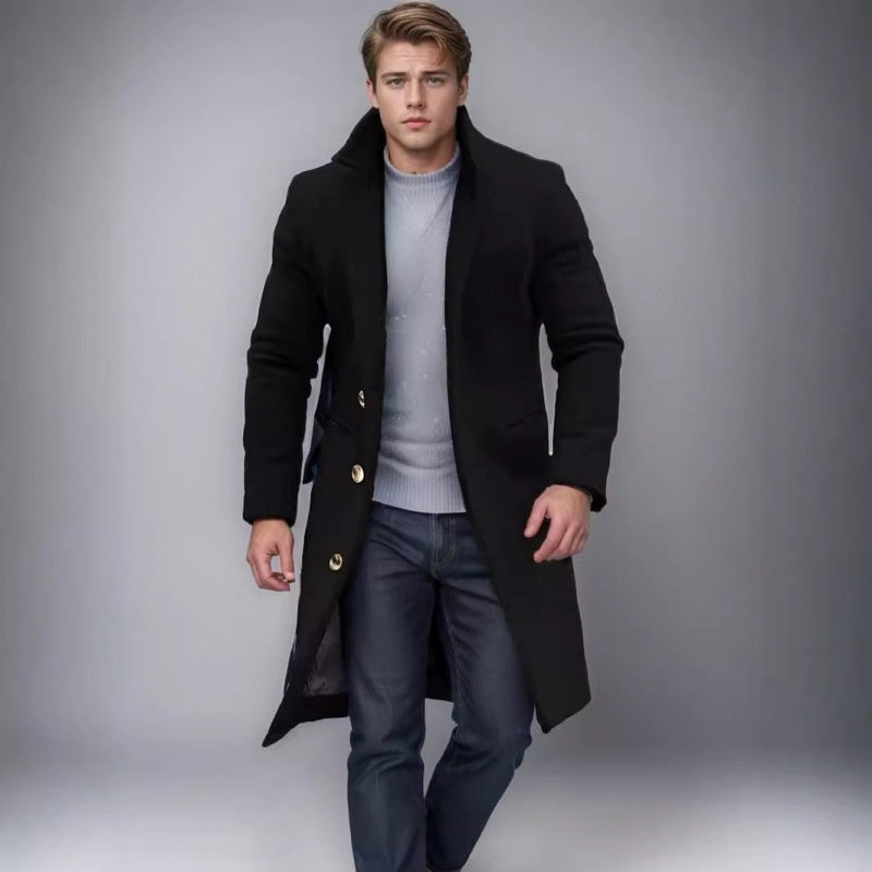 Manteau de tranchée de longueur moyenne pour hommes