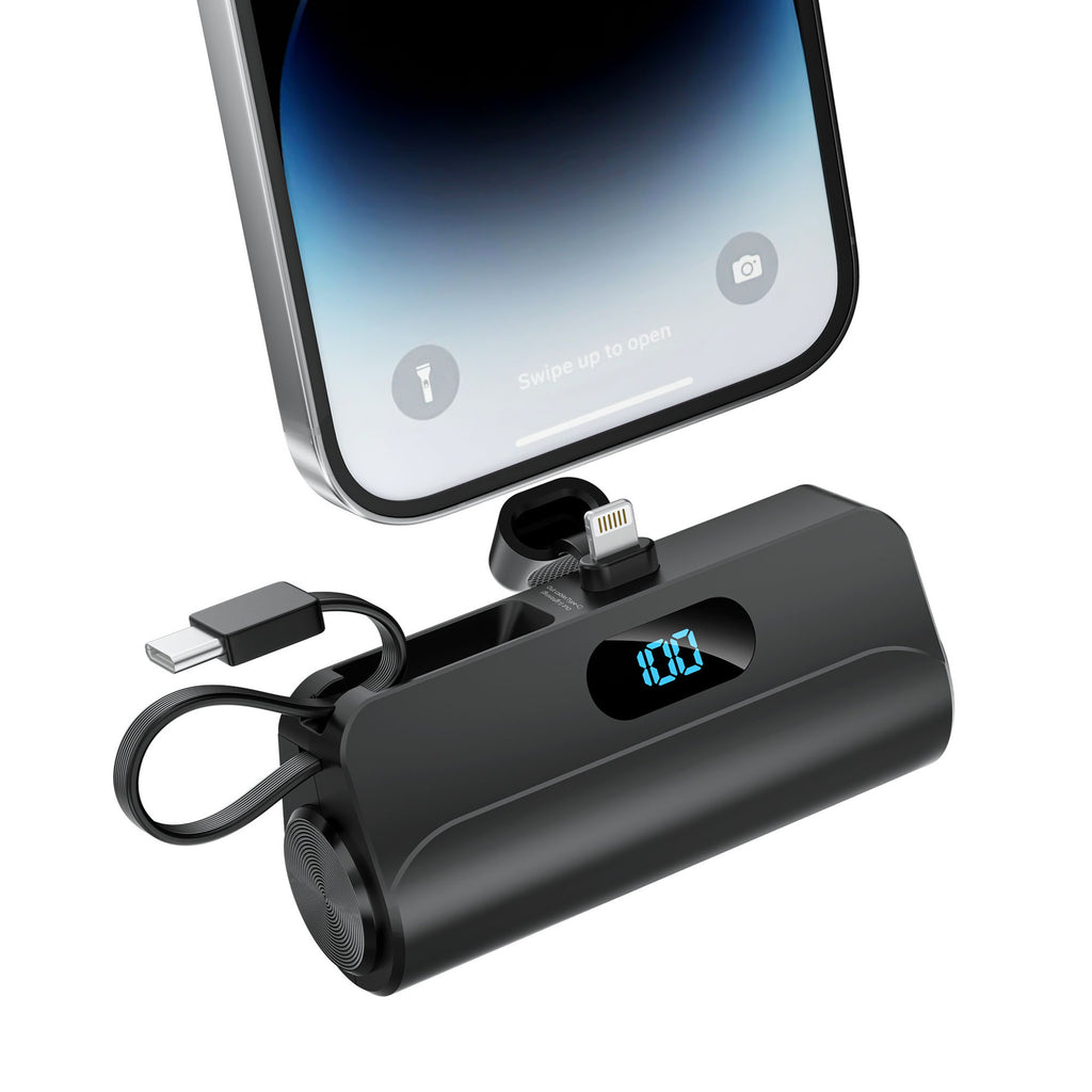 Mini banque d'alimentation portable avec câble intégré