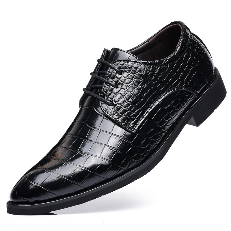Hommes Business Casual Shoes Fish Grain British Leather Shoes