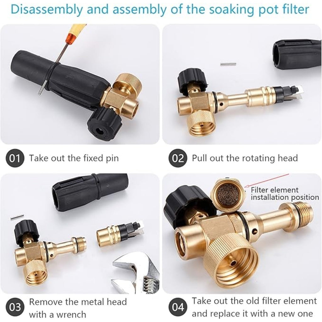 Buse de mousse, ensemble de remplacement 6 pièces avec 3 inserts de mousse (1,1 Mm) et 3 mousse Generato