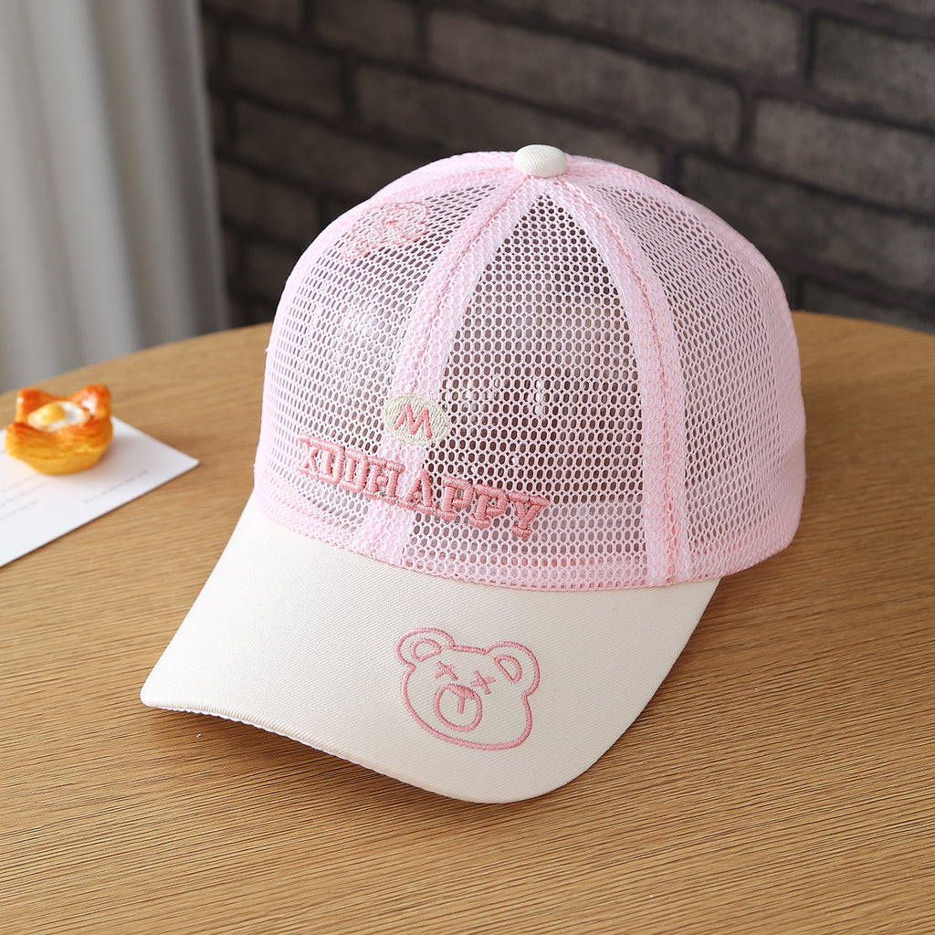 Chapeau pour enfants - M Lettre ours brodé Mesh léger respirant Garçons et filles' Ba