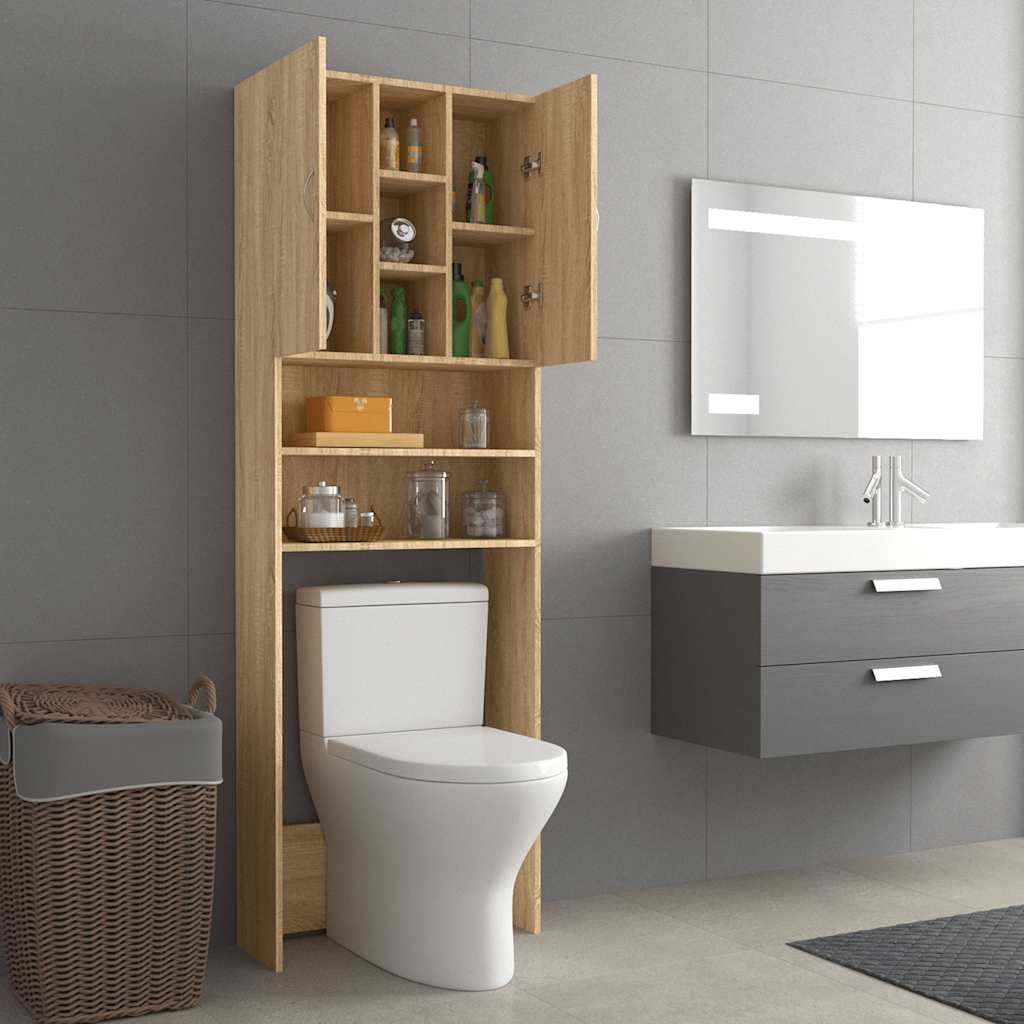 Cabinet machine à laver Sonoma chêne 64x25