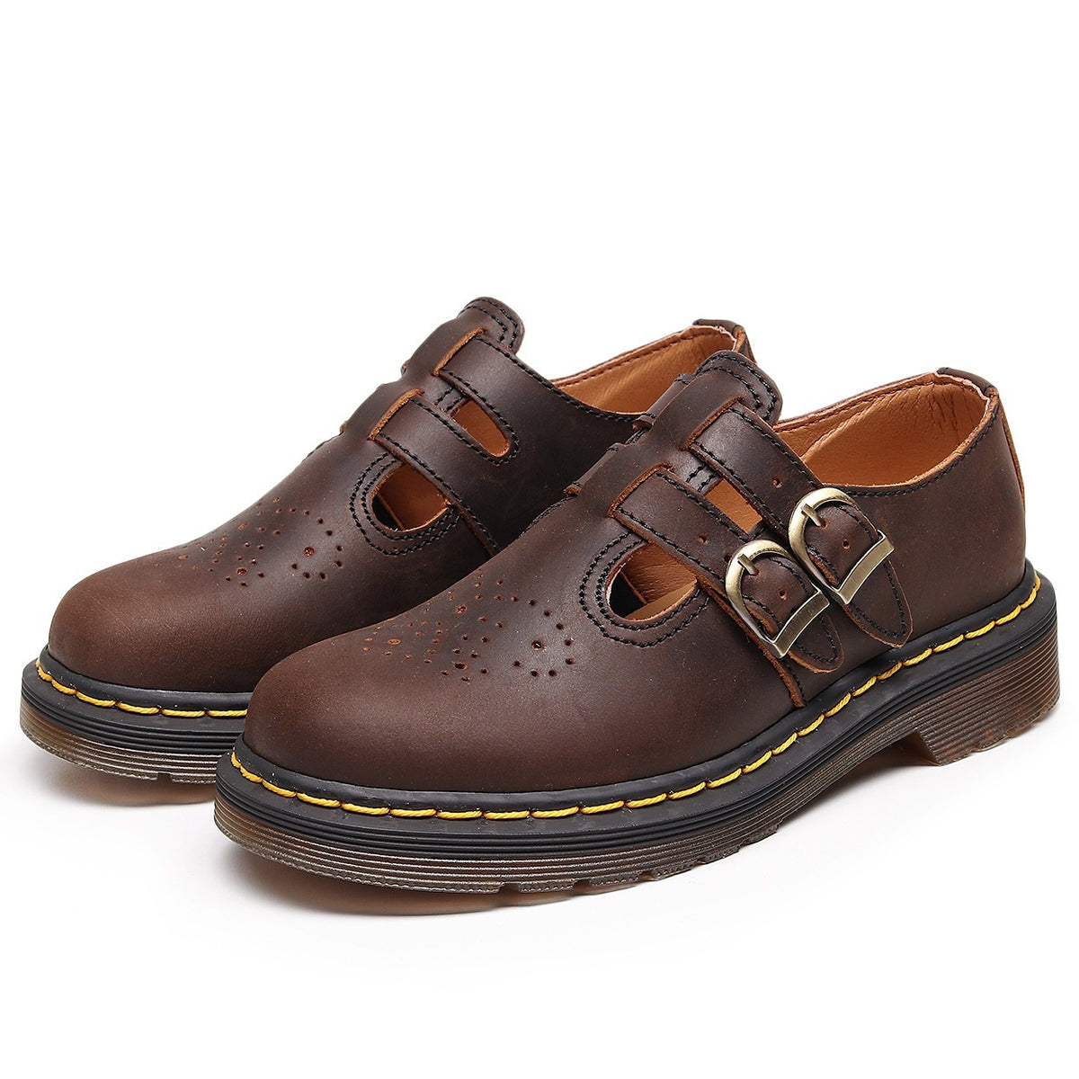 Véritable cuir bas-top femmes Cheval Brown chaussures mode Casual Cowhide