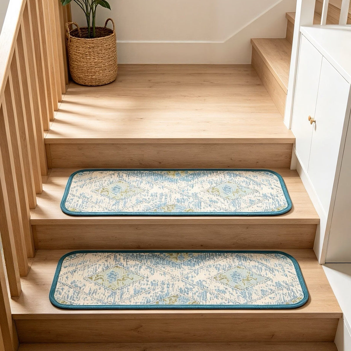 1pc Bohemian Style Vintage Pattern Stair Tread Mat