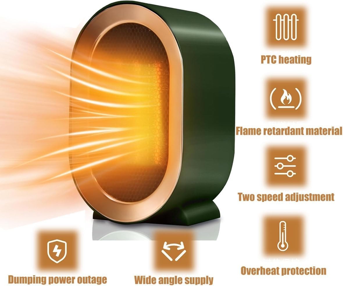 1200W Chauffe-espace électrique Céramique basse énergie Ventilateur de chauffage rapide Télécommande portable