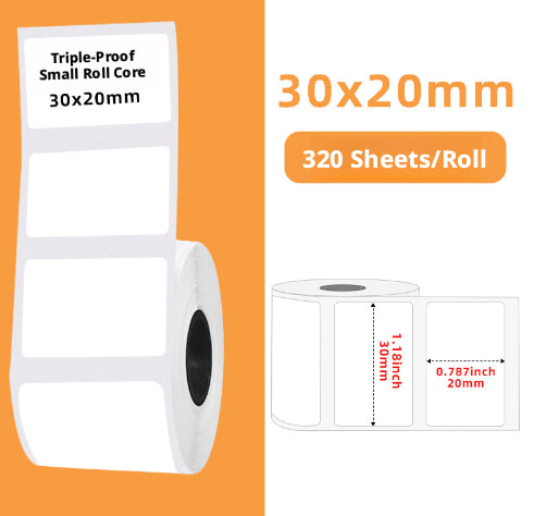 Papier d'étiquette-30 * 20mm-320 feuilles-1 rouleau