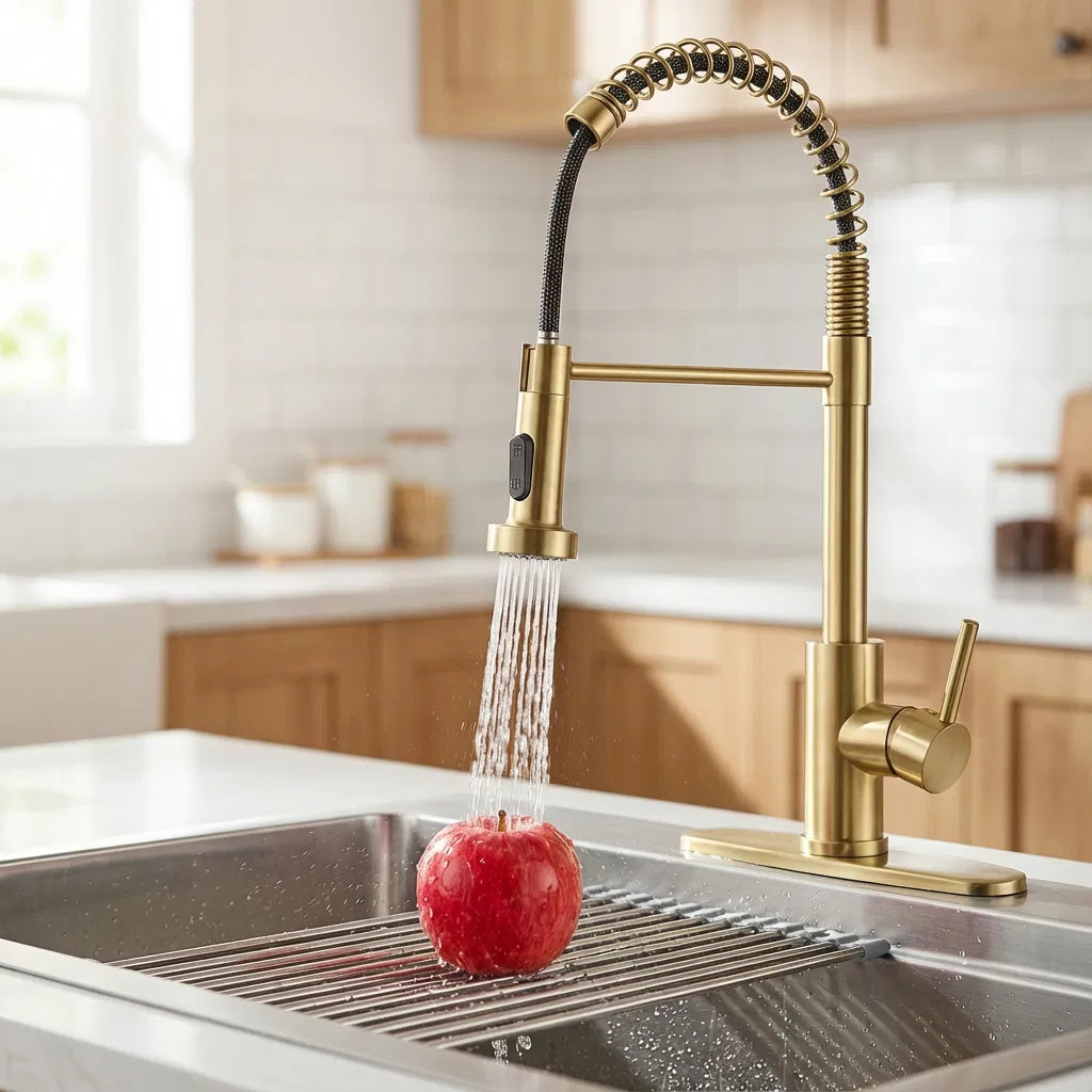 Robinet de cuisine avec pulvérisateur pulvérisateur industriel 1 poignée 1 trou ou 3 trous Robinet pour ferme