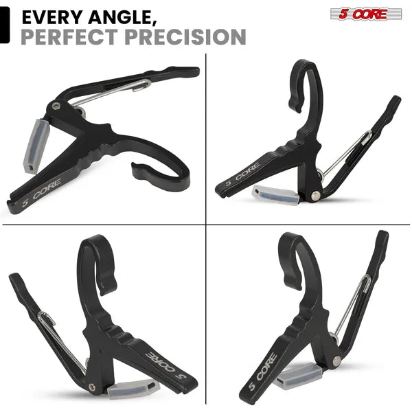 5 Core Capo Acoustic Electric Guitar String Clip Banjo Mandolin or Ukulele + 6Pcs Guitar Pi
