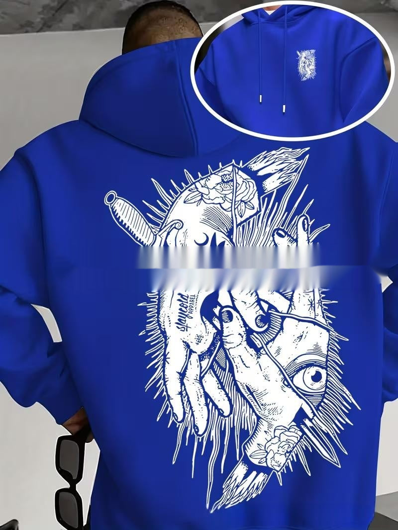 Sweatshirt à capuche imprimé casual homme