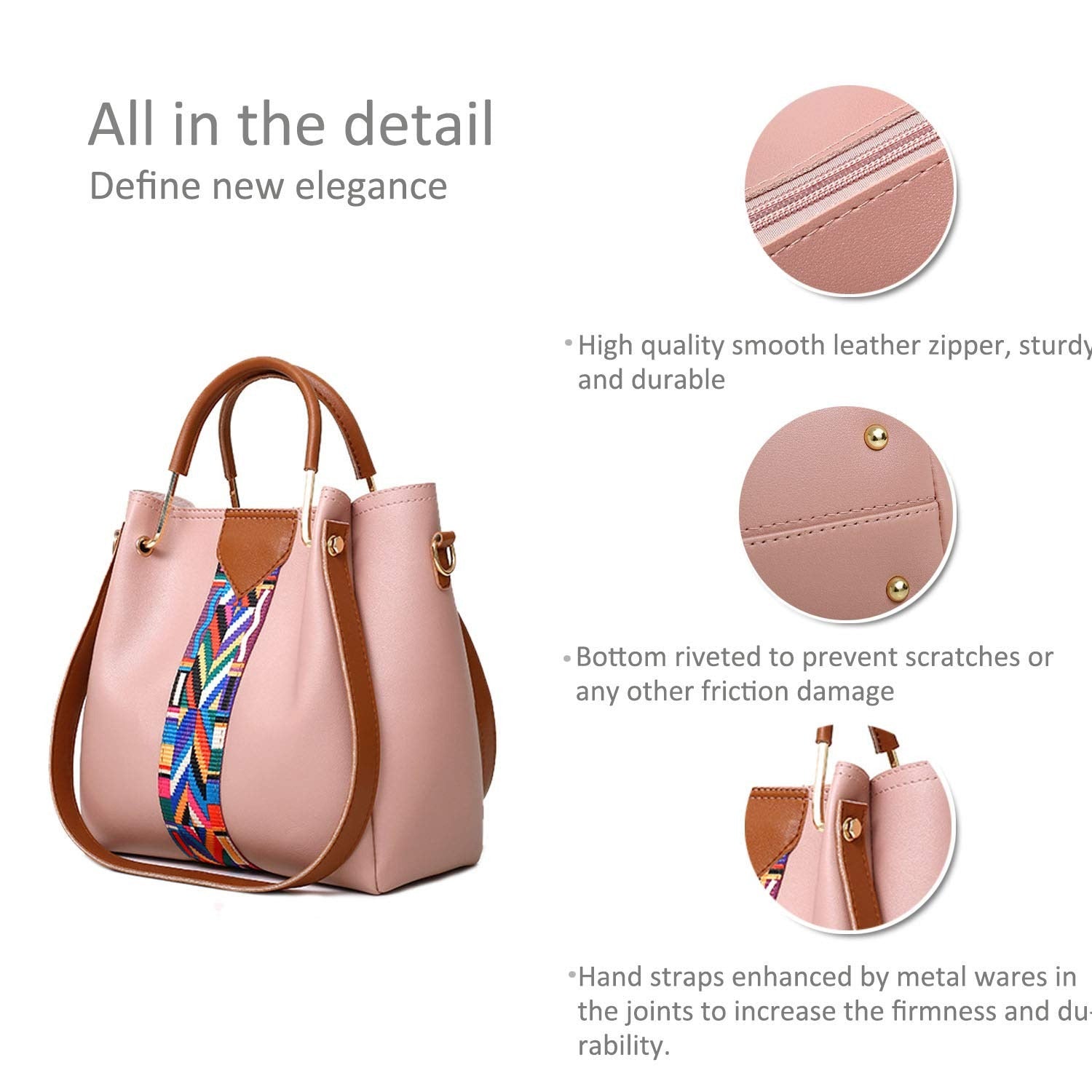 Sacs à main pour femmes Sacs à épaules Sacs à main de 4 pcs Sacs à main pour dames Sacs pour le corps supérieur
