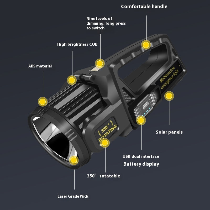 Lampe de poche solaire forte lumière extérieure