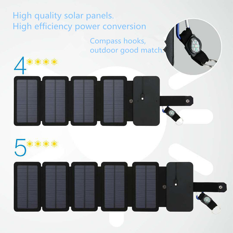 Chargeur de panneau solaire pliant extérieur Portable 5V 2.1A Appareils de sortie USB Camp Randonnée Backpa