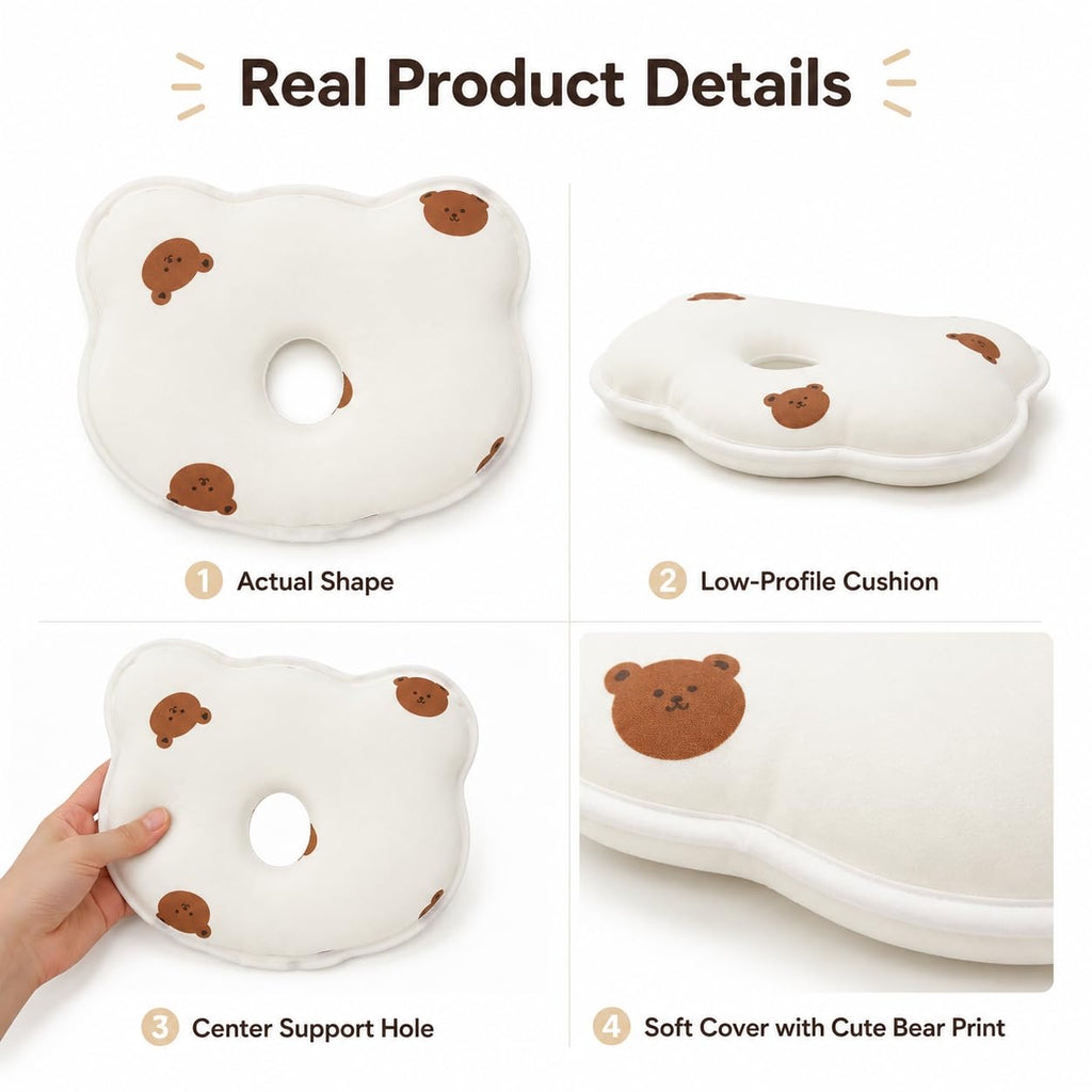 Oreiller pour petits chiens et chiots - Coussin ergonomique en forme d'ours