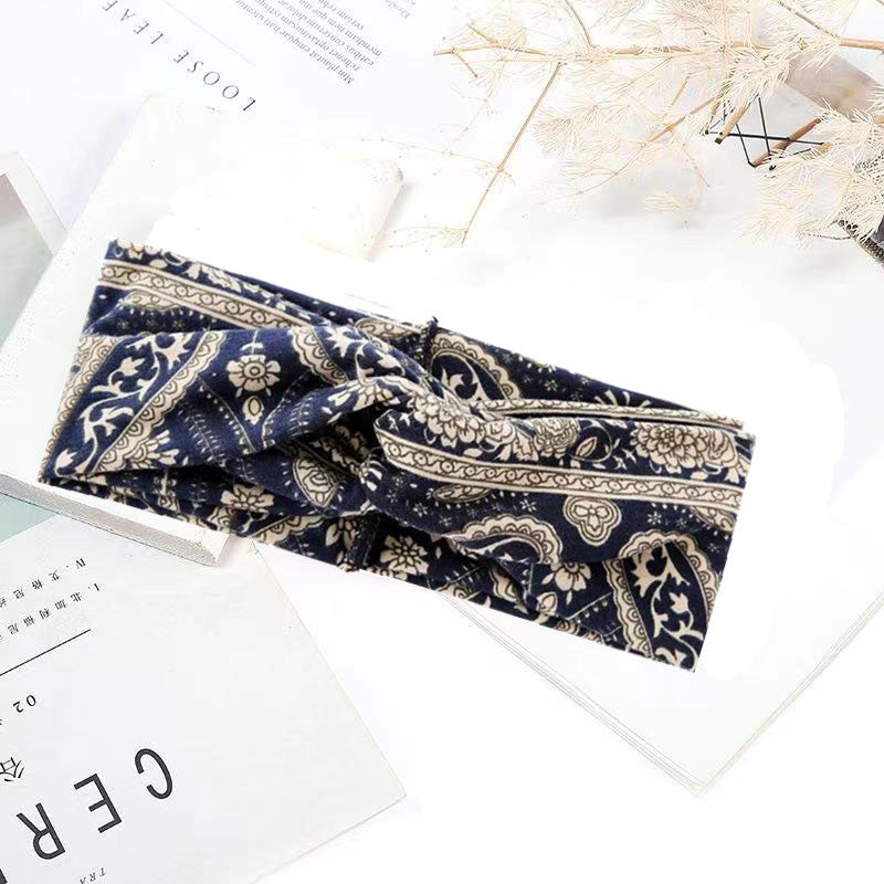 Bande-tête enroulée avec bande-tête imprimé à large bord