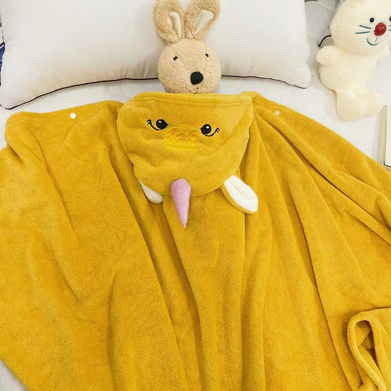 Coral Fleece à capuche mignon Peigne de bain Peigne de bain Lazy Châl Cap pour enfants