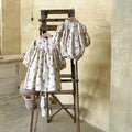 Robe d'impression florale rétro pour petites filles
