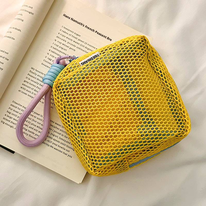 Sac de rangement pour rouge à lèvres Dopamine-Yellow-Nylon-1 pcs