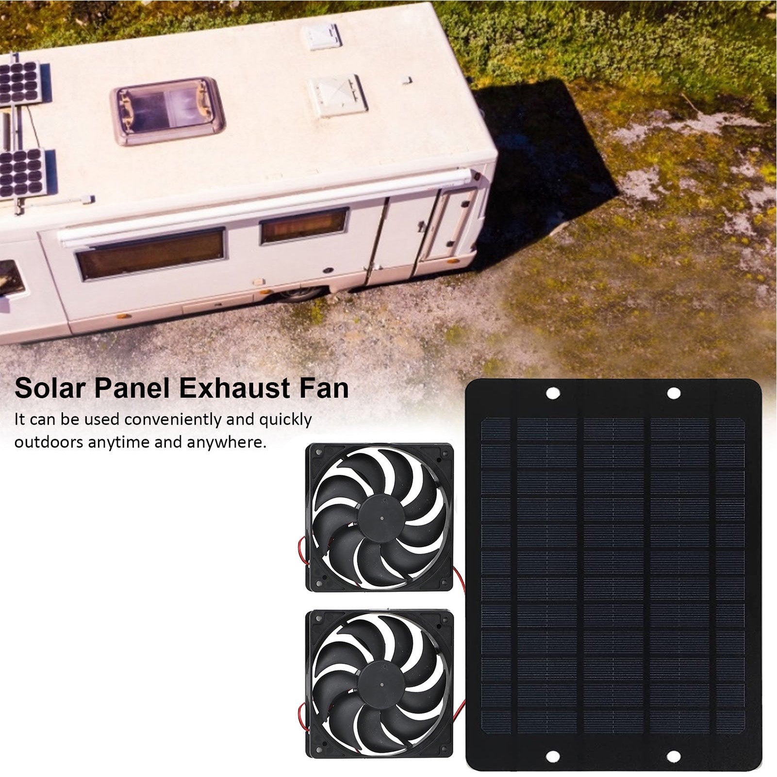 Kit de ventilateur d'échappement à énergie solaire 10W 12V Solar Panel Kit de ventilateur double pour serre de poulet