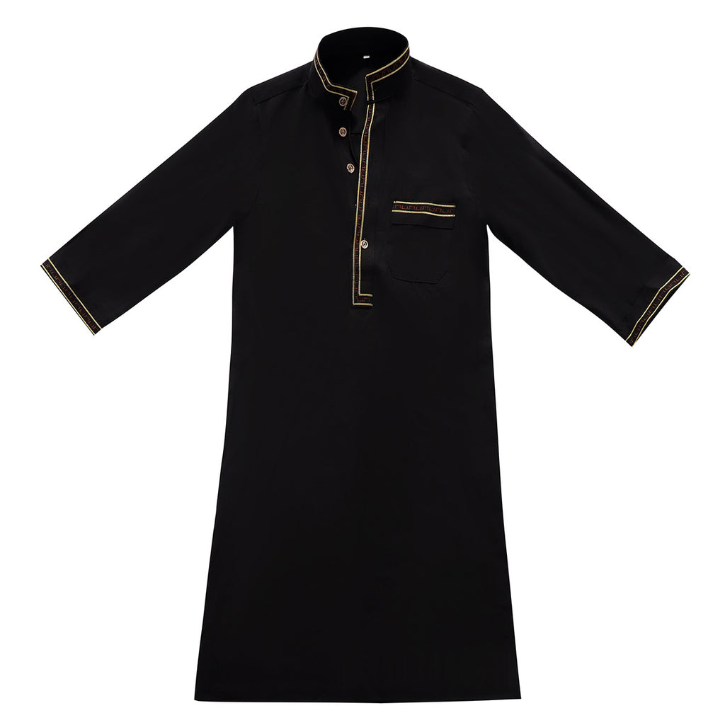 Moyen-Orient garçon Robe Stand Collar Button longue chemise