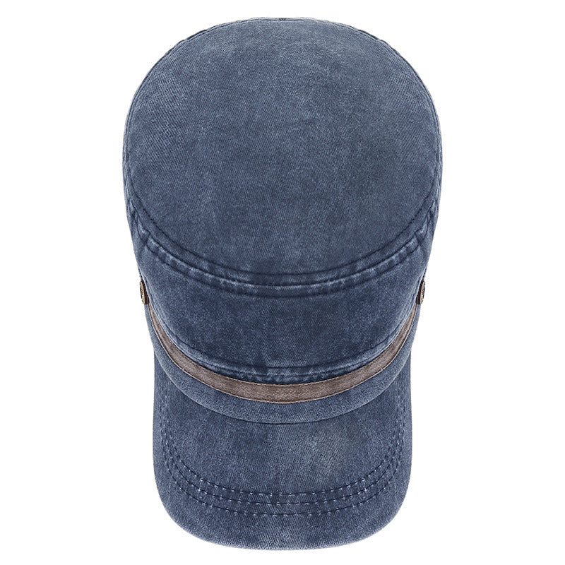 Chapeau de la Couronne plat lavé Respirant Protection solaire Casquette extérieure pour hommes