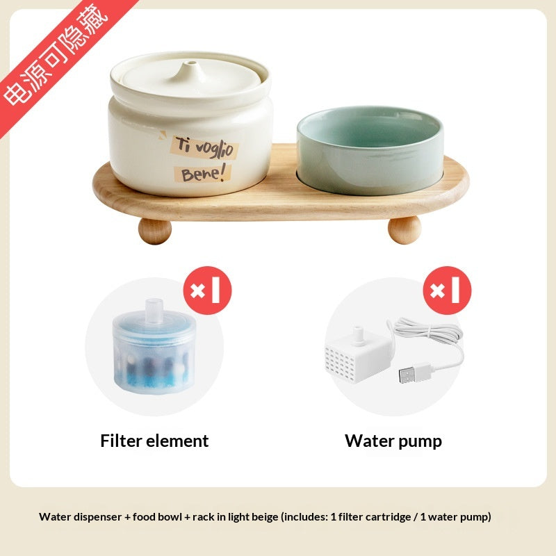 Dispensateur d'eau de filtre à circulation automatique en céramique de chat