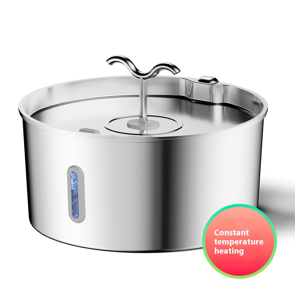 7L en acier inoxydable Animaux Distributeur d'eau Chauffage automatique Chiens et chats