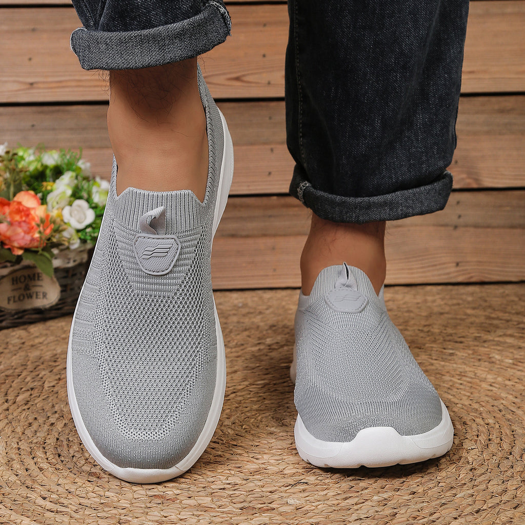 Hommes Flyknit Slip-On Casual Sports Mesh Chaussures de marche