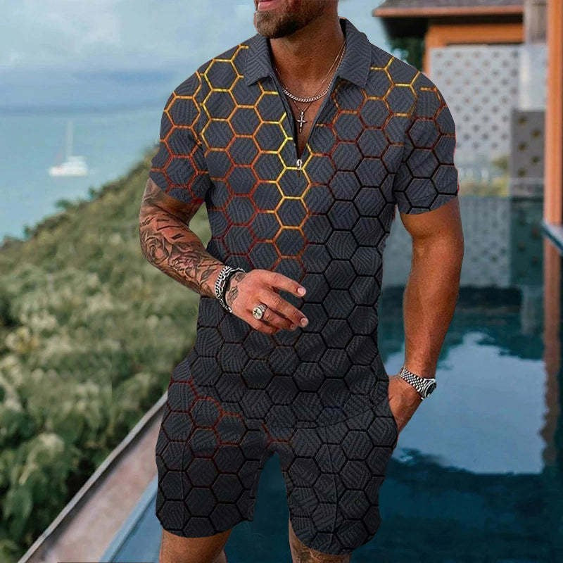 Robe à manches courtes à fermeture éclair décontractée