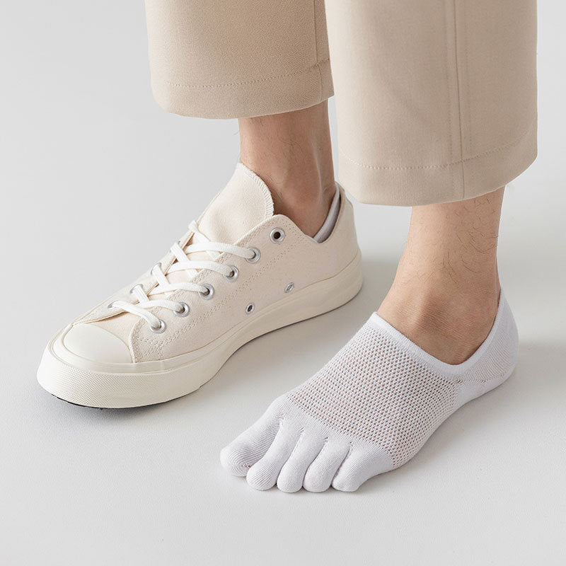 Désodorisant en coton pour hommes et chaussons respirantes à cinq orteils absorbant la sueur