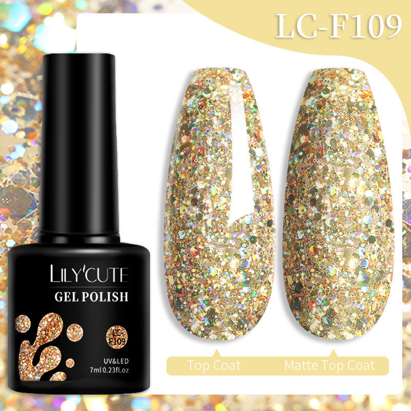 Jeu populaire Glitter Colle d'ongle de couleur solide