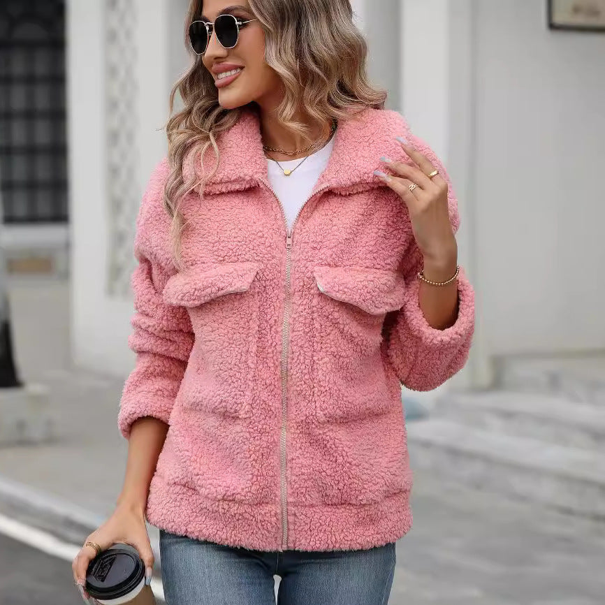 Veste en polaire à fermeture éclair pour femmes