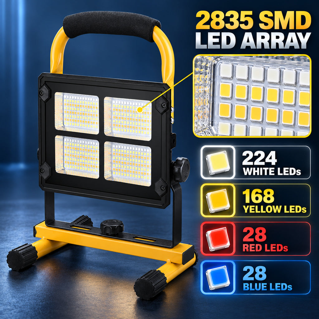 Éclairage de la batterie rechargeable alimenté par l'énergie solaire Type C LED Lumière de déluge W877 2 Dimmable Outdoor