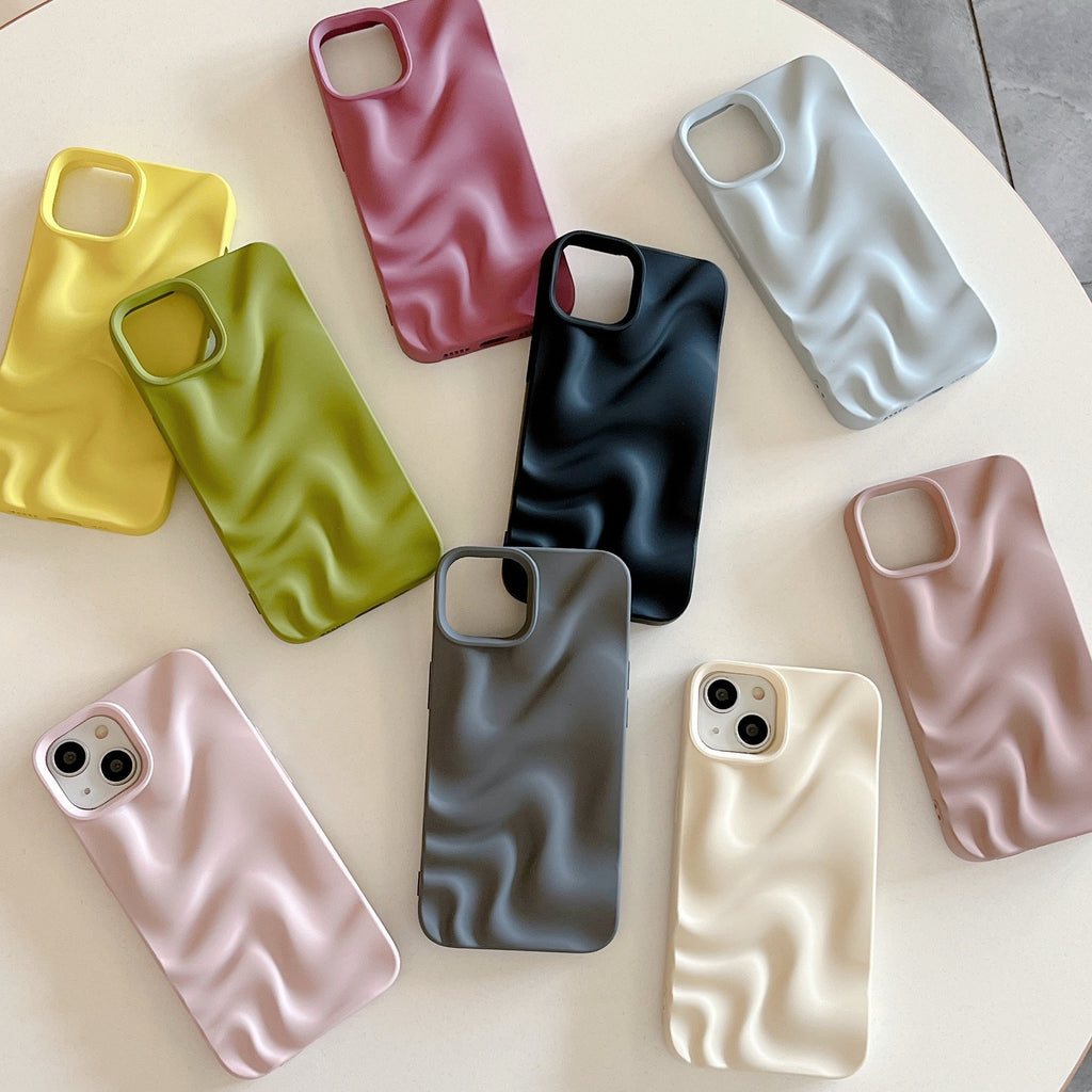 Ripple d'eau plissé Couleur solide Electroplaté Drop-résistant Soft Shell
